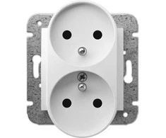 Elektro Plast Nasielsk Elektro-Plast Dvivietis lizdas Carla 2x2P + Z su / U, baltas (1743- 10)