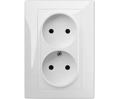 Elektro Plast Nasielsk 1741-00 CARLA Dvigubas lizdas naudotas baltas 1741-00