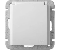 Elektro Plast Nasielsk 1436-10 Sentia Lizdas atsparus purslams su/u IP44 su su langinėmis balta 1436-10