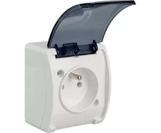 Elektro-Plast Koala vienas lizdas be IP44 n/t baltas su dūmų sklende (61.376)
