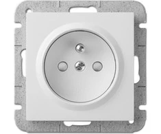 Elektro Plast Nasielsk 1434-10 Sentia Lizdas vienvietis su/u 16A su su langinėmis balta 1434-10