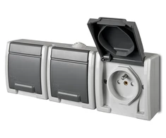 Schneider Electric Elektro-Plast Trivietis lizdas GNT-3x2P + Z žeminio vandens pilkojo (1243-10)