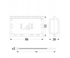Elektro Plast MZGEL86 gelio įvorė 86x52x28mm GELEBOX IPX8 0.6/1kV