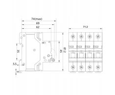 Elektro Plast NEO DL 4P 100A FR/100A/4P jungiklio atjungiklis