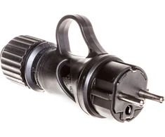 „Elektro-Plast“ guminis tiesus kištukas su rankena b/u 16A 2P IP44 FWG juodas (51.224)