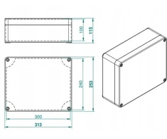Elektro-Plast pramoninė hermetiška dėžutė 313x253x115mm IP65 pilka, skaidrus dangtelis 2723-01