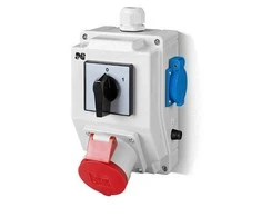 Elektro-Plast Montavimo rinkinys su lizdu 16A 5P + 2P + Z RS-Z 0-1 raudona (6272-0)