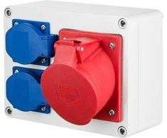 Elektro Plast Nasielsk Elektro-Plast RS 2x2P + Z 3P + N + Z / 16A n / t neapsaugotas IP44 pilkas (6204- 0)