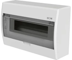 Elektro Plast Nasielsk 2423-01 Elegantiškas 1x12 paviršius montuojamas modulinis skirstomasis skydas IP40 N+PE permatomos dūmų durys 2423-01