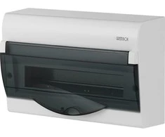 Elektro Plast Nasielsk 2354-01 Modulinis skirstomasis skydas 1x14+2 paviršinis Žalias BOX RN 1/14+2 skaidrios dūmų durys N+PE IP40 2354-01