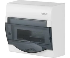 Elektro Plast Nasielsk 2352-01 Modulinis skirstomasis skydas 1x8+2 n/t Žalias BOX RN 1/8+2 permatomos dūminės durys N+PE IP40 2352-01