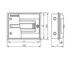Elektro-Plast Moduliniai skirstomieji įrenginiai 1x8, įleidžiami, IP65. RHp-8/Z su užraktu (36.809)