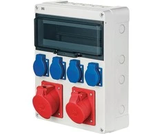 Elektro Plast Nasielsk Elektro-Plast RS- 12 mod 4x2P + Z 3P + N + Z 16A 3P + N + Z 32A IP44 pilka (6210- 01)