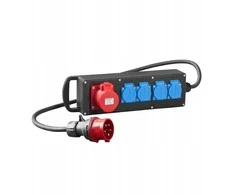 Elektro-Plast RS-P guminis maitinimo prailgintuvas 4x2P+Z 3P+N+Z 32A, su kabeliu ir kištuku 5P/32A juodas 7002-10