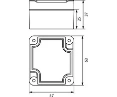 Elektro-Plast STRONG HermeticBox n / t 63x57x37mm IP67 PHP -117 pilka (62.117)