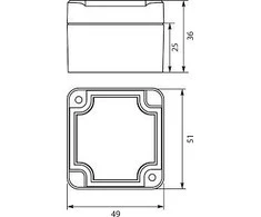 Elektro-Plast STRONG Hermetikos dėžutė n / t 51x49x36mm IP67 PHP -116 pilka (62.116)