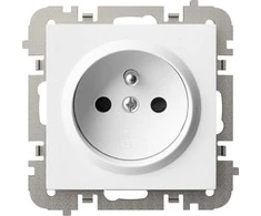 Elektro Plast Nasielsk 3833-10 Vestra Lizdas 2P+Z be rėmo įleidžiamas į žemę IP20 balta 3833-10