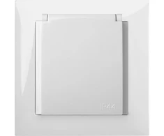 Elektro Plast Nasielsk 1436-10 Sentia Lizdas atsparus purslams su/u IP44 su su langinėmis balta 1436-10