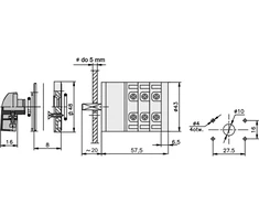 Elektromet 2-0-1 3P 12A IP65 Arc E12- 72 su plokšte (921272)