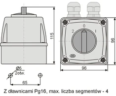Elektromet 2-0-1 3P 16A IP44 kamera korpuse E16-73 (951672)