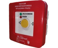 Elektromet 904550 Przycisk ppoż. p/t 2 tory prądowe 12A R-Z samoczynny diody czerw/ziel 230V AC/230V AC PPWPp-1s A/4 904550