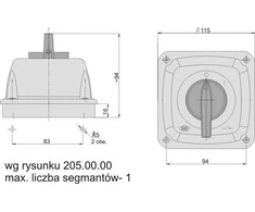 Elektromet kameros jungtis 0-1 1P 16A IP44 Arc E16-53 būsto (951652)