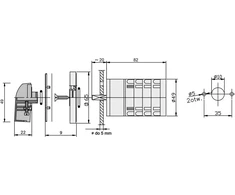 Elektromet kameros jungtis 0- 1-2 3P 16A IP65 su lankeliu E16- 32 (951631)