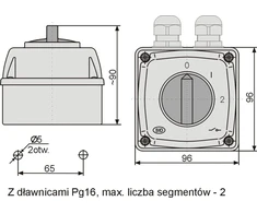 Elektromet kameros jungtis -1-2 5P 25A IP44 būsto Arc E25- 33 (952532)