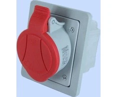 Elektromet Kampinis įleidžiamas kištukinis lizdas su rėmeliu, raudonas GSP-32/5 5P 32A 400V (921855)