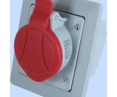 Elektromet Oblique nuplovimo lizdas, kurio korpusas 5P 16A 400V Raudona IP GSP 16 / 5 IP- 44 (921850)