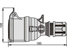 Elektromet Mobilioji lizdas tiesiai 32A 400V 5P IP44 (921875)