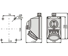 Elektromet Montavimo rinkinys 0-I 16A 5P IP65 (971606)