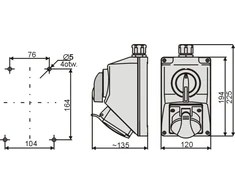 Elektromet Montavimo rinkinys L-0-P 16A 4P IP54 (971607)