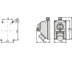 Elektromet Montavimo rinkinys L-0-P 32A 5P IP44 (974026)