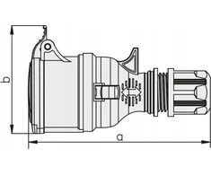 Elektromet Nešiojamas lizdas 16A 4P 400V raudonas TWIST GPP TYPE B 16/4 IP44 921881