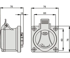 Elektromet Plokštės lizdai tiesiai raudona 16A 4P (921831)