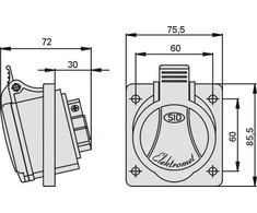 Elektromet Plokštės lizdas raudonas 5P 16A 400V (921820)