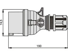 Elektromet Porinis paprastas raudonas kištukas TWIST 4P 32A 400V (922076)