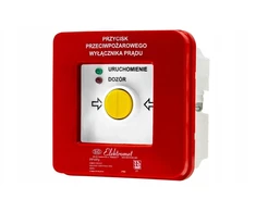 Elektromet Priešgaisrinės apsaugos mygtukas, maitinimo jungiklis, 2 srovės keliai 12A, NC-NO, universalūs diodai (230V AC arba 24V DC), raudonas/žalias PPWP-1s A