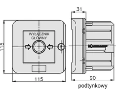 Elektromet Signalizacijos jungiklis su užraktu 2Z 2R 12A / pagrindinis jungiklis / IP55 WGZ-4s (921493)