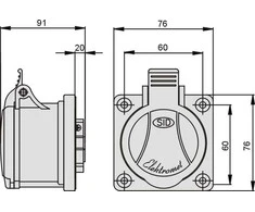 Elektromet Tiesiai raudonas lizdas 32A 4P (921836)