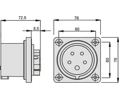 Elektromet Tiesios raudonos materijos kištukas 32A 400V IP44 (922035)