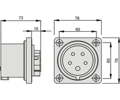 Elektromet Tiesios raudonos materijos kištukas 32A IP44 400V (922036)