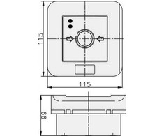 Elektromet Ugnies mygtukas n/t 2 srovės keliai 12A R-Z automatiniai raudoni/žalia diodai 230V AC/230V AC PPWP-1s A/4 904400
