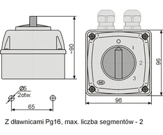Elektromet Cam jungiklis 0-1-2-3 3P 16A IP65 korpuse Alkūnė E16-63 (951663)