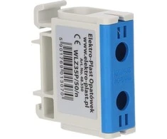 Elektro Plast 48.550 1 polių paskirstymo-šakos blokas AL/CU 2.5-50mm2 mėlyna plokščias montavimas ir TH bėgelis WLZ35P/50/n 48.550