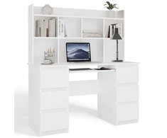 Top E Shop KUBA Desk Set + Extension Piece, Baltas