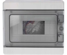 Elettrocanali 1x8 PV modulinis skirstomasis įrenginys, montuojamas ant paviršiaus, transp. serija 620 IP65 200x180x100 N+PE bėgis pilkas EC62008E