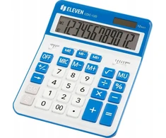 Eleven ELEVEN Calculator Baltas biuro skaičiuotuvas CDC120WHNV balti ir mėlyni klavišai ir mėlynas rėmelis aplink ekraną