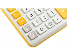 Eleven ELEVEN Calculator Baltas biuro skaičiuotuvas CDC120WHOR balti ir oranžiniai klavišai ir oranžinis rėmelis aplink ekraną